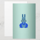 Personalisierter schwarzer mit Augen Herr Bunny Briefpapier (Vorne/Hinten)