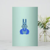 Personalisierter schwarzer mit Augen Herr Bunny Briefpapier (Stehend Vorderseite)