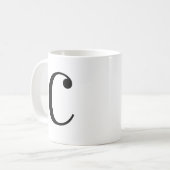 Personalisierter schwarzer Monogramm-Buchstabe C Kaffeetasse (Vorderseite Links)
