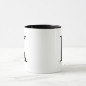 Personalisierter schwarzer Monogramm-Buchstabe K Tasse (Zentrum)