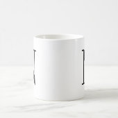 Personalisierter schwarzer Monogramm-Buchstabe N Kaffeetasse (Mittel)