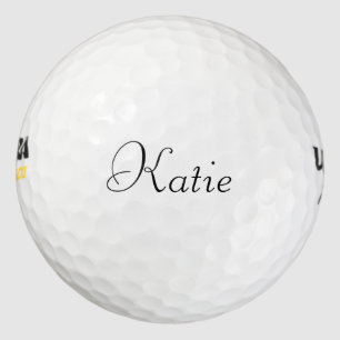 Personalisierter schwarzer Namenstext, Golfball