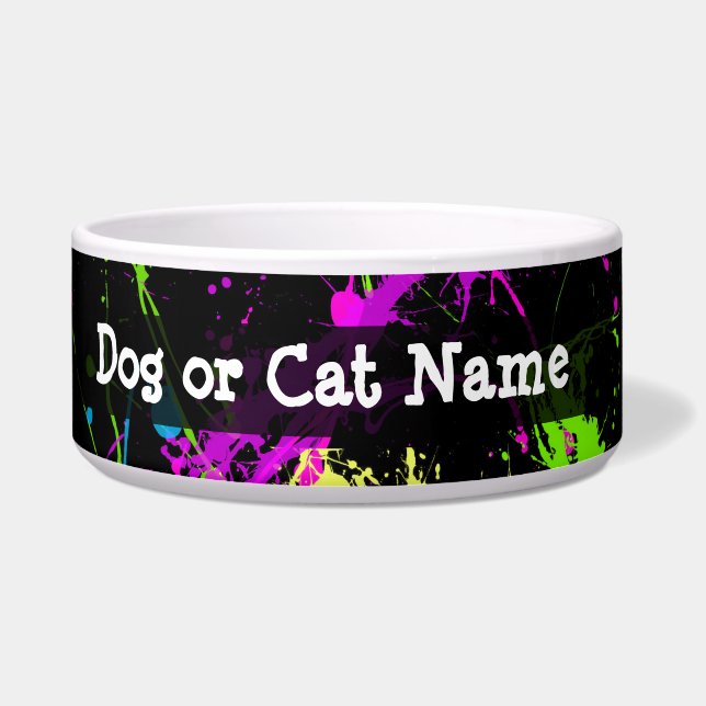 Personalisierter schwarzer/NeonSpritzer Napf (Links)