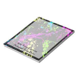 Personalisierter schwarzer/NeonSpritzer Notizblock