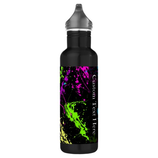 Personalisierter schwarzer/NeonSpritzer Trinkflasche (Rechts)
