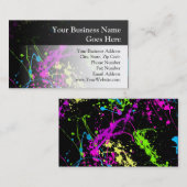 Personalisierter schwarzer/NeonSpritzer Visitenkarte (Vorne/Hinten)