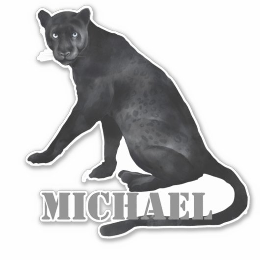 Personalisierter schwarzer Panther Leopard Aufkleber (Vorderseite)