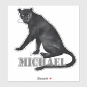 Personalisierter schwarzer Panther Leopard Aufkleber (Blatt)