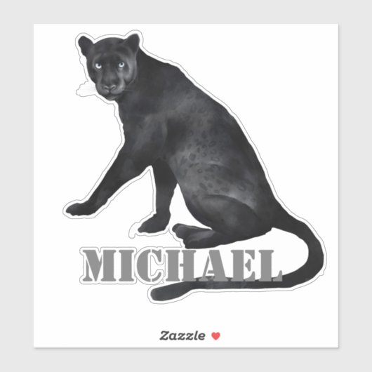 Personalisierter schwarzer Panther Leopard Aufkleber (Blatt)