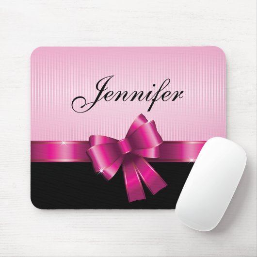 Personalisierter schwarzer PINK-GRADIENT Streifen  Mousepad (Mit Mouse)