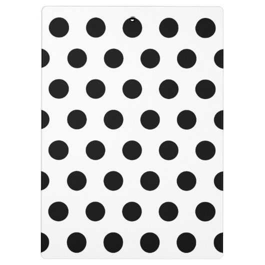 Personalisierter schwarzer Polka-Punkt-roter Klemmbrett (Rückseite)