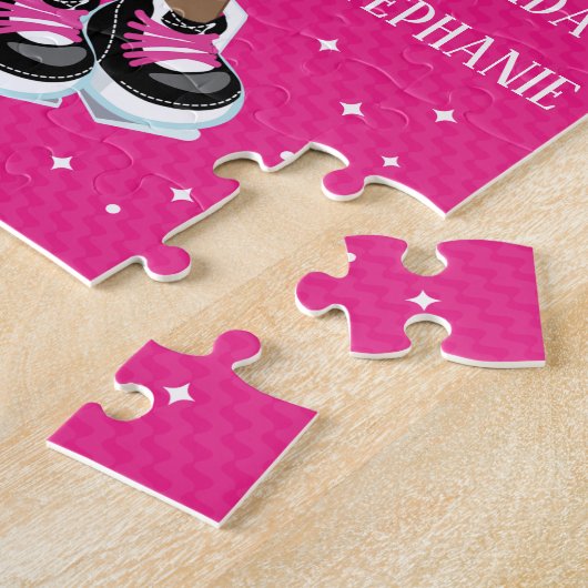 Personalisierter Schwarzer Rock Ballerina Puzzle (Seite)