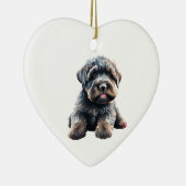 Personalisierter schwarzer russischer Terrier Welp Keramik Ornament (Rechts)