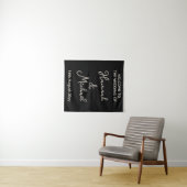 Personalisierter schwarzer Sand Herzlich willkomme Wandteppich (Beispiel (Horizontal))