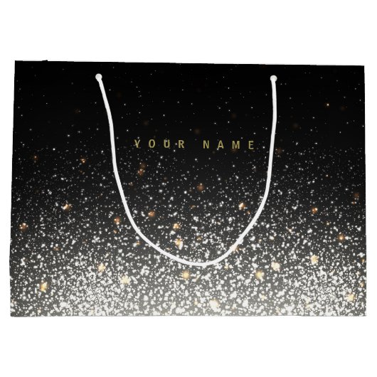 Personalisierter schwarzer Schein-große Große Geschenktüte (Rückseite)