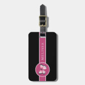 Personalisierter schwarzer Schmetterling Gepäckanhänger (Vorderseite vertikal)