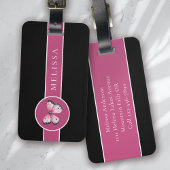 Personalisierter schwarzer Schmetterling Gepäckanhänger