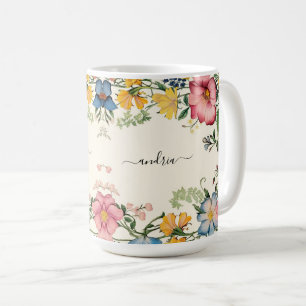 Personalisierter schwarzer Schriftname, Vintage Wi Kaffeetasse