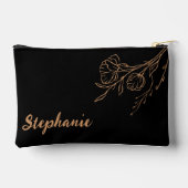 Personalisierter schwarzer Script-Name Makeup-Tasc Zubehörtasche (Rückseite)
