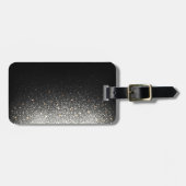 Personalisierter Schwarzer Sparkeller-Gepäckanhäng Gepäckanhänger (Vorderseite horizontal)