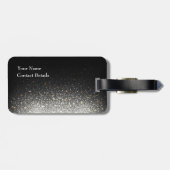 Personalisierter Schwarzer Sparkeller-Gepäckanhäng Gepäckanhänger (Rückseite horizontal)