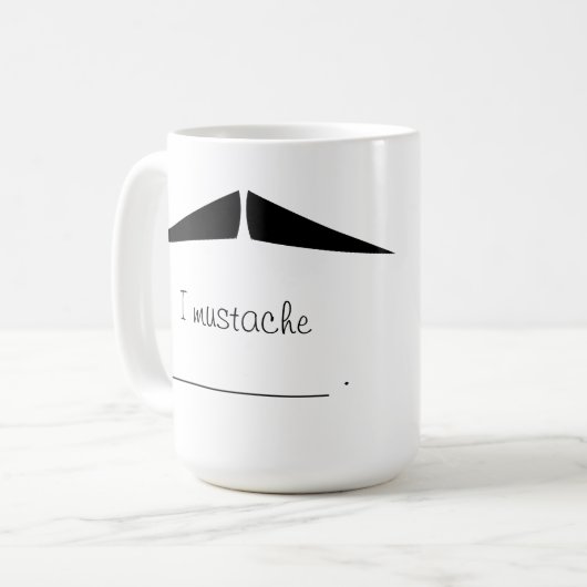 Personalisierter Schwarzer Stift Mustache Stache T Kaffeetasse (Vorderseite Links)