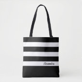 Personalisierter schwarzer Streifen Tasche (Vorderseite)