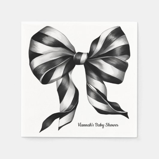 Personalisierter, schwarzer Strickbow Serviette (Vorderseite)