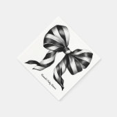 Personalisierter, schwarzer Strickbow Serviette (Ecke)