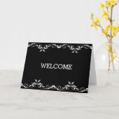 Personalisierter Schwarzer Swirt - Empfang Karte (Gelbe Blume)