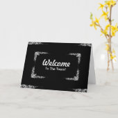 Personalisierter Schwarzer Swirt - Empfang Karte (Gelbe Blume)