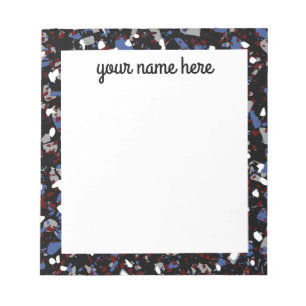 Personalisierter Schwarzer Terazzo Notepad Notizblock