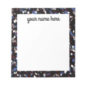 Personalisierter schwarzer Terrazzo Notepad Notizblock (Vorderseite)