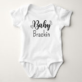 Personalisierter schwarzer Text, benutzerdefiniert Baby Strampler (Vorderseite)
