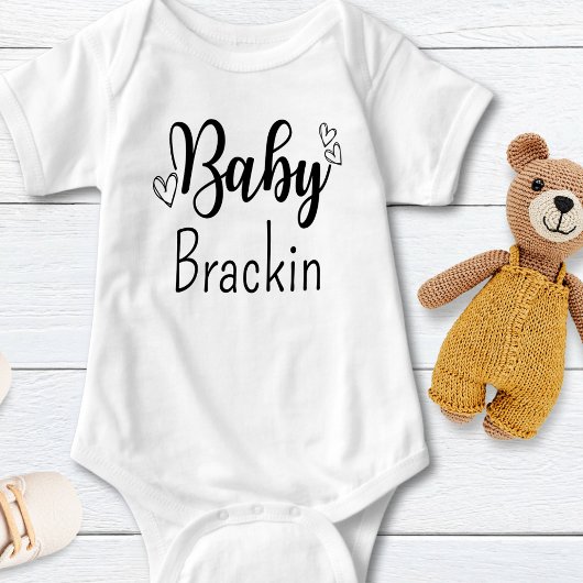 Personalisierter schwarzer Text, benutzerdefiniert Baby Strampler