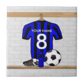 Personalisierter schwarzer und blauer fliese (Vorderseite)