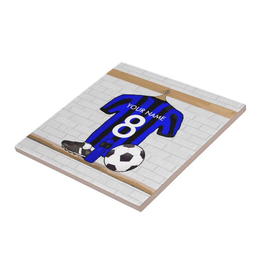 Personalisierter schwarzer und blauer fliese (Seite)