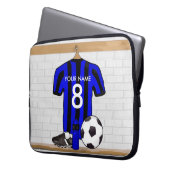 Personalisierter schwarzer und blauer laptopschutzhülle (Vorderseite Links)
