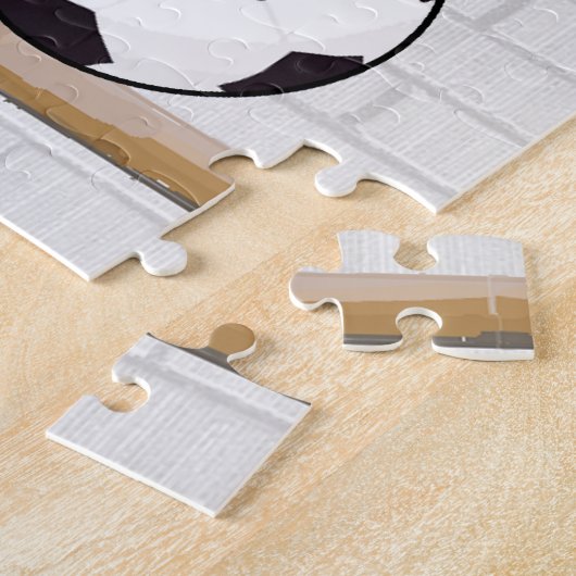 Personalisierter schwarzer und blauer puzzle (Seite)