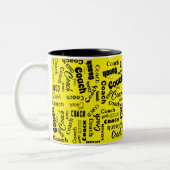 Personalisierter schwarzer und gelber Coach - Gesc Zweifarbige Tasse (Links)