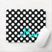 Personalisierter schwarzer und weißer Polka-Dot Mousepad (Mit Mouse)