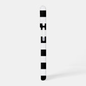 Personalisierter schwarzer und weißer Streifen iPhone 16 Hülle (Linke Seite)