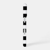 Personalisierter schwarzer und weißer Streifen iPhone 16 Hülle (Rechte Seite)