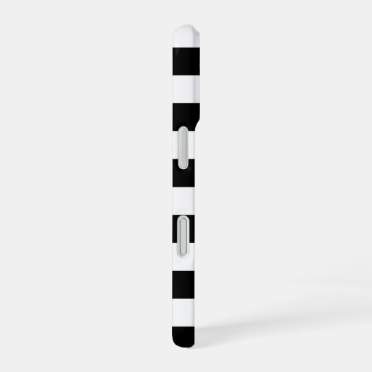 Personalisierter schwarzer und weißer Streifen iPhone 16 Hülle (Rechte Seite)