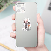 Personalisierter Schwarzer Vater und Tochter (4) Aufkleber (Telefon)