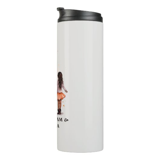 Personalisierter Schwarzer Vater und Tochter (4) Thermosbecher (Nach rechts gedreht)