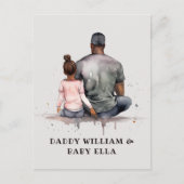 Personalisierter schwarzer Vater und Tochter (5) Postkarte (Vorderseite)