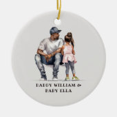 Personalisierter Schwarzer Vater und Tochter (6) Keramik Ornament (Vorne)