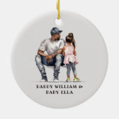 Personalisierter Schwarzer Vater und Tochter (6) Keramik Ornament (Hinten)