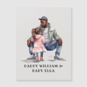 Personalisierter Schwarzer Vater und Tochter (7) Magnetkarte (Vorderseite)